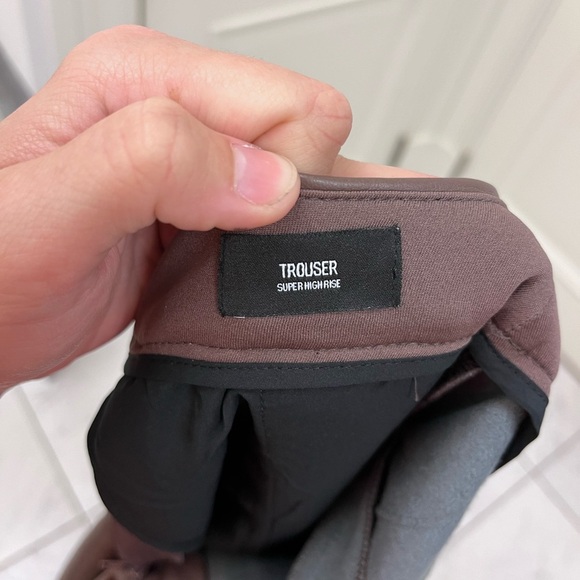 Chocolate Brown Leather Trousers High Rise Wide Leg Express Pants Faux Leather - Picture 12 of 12